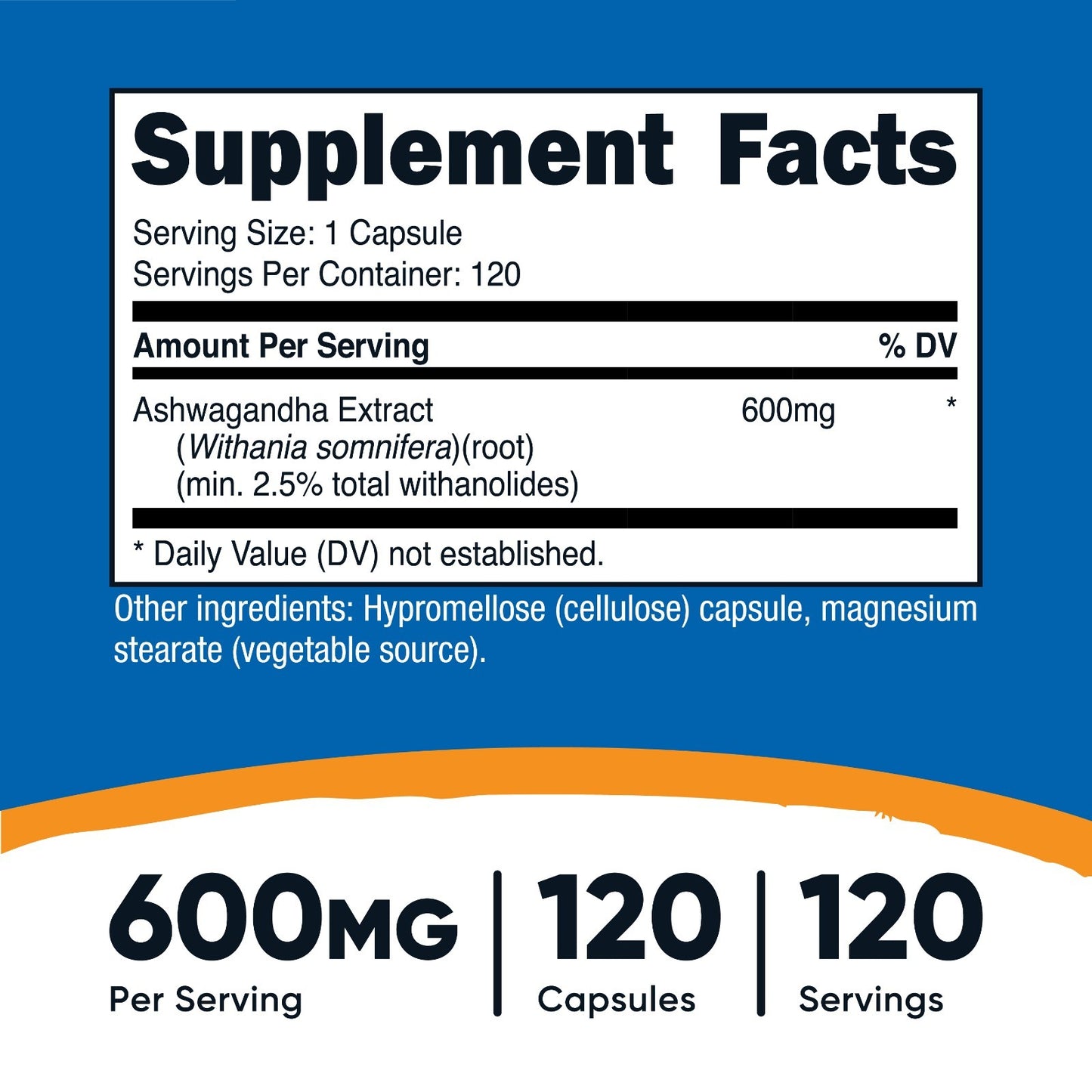 Nutricost Ashwagandha Root Herbal Supplement 600Mg (120 Capsules)