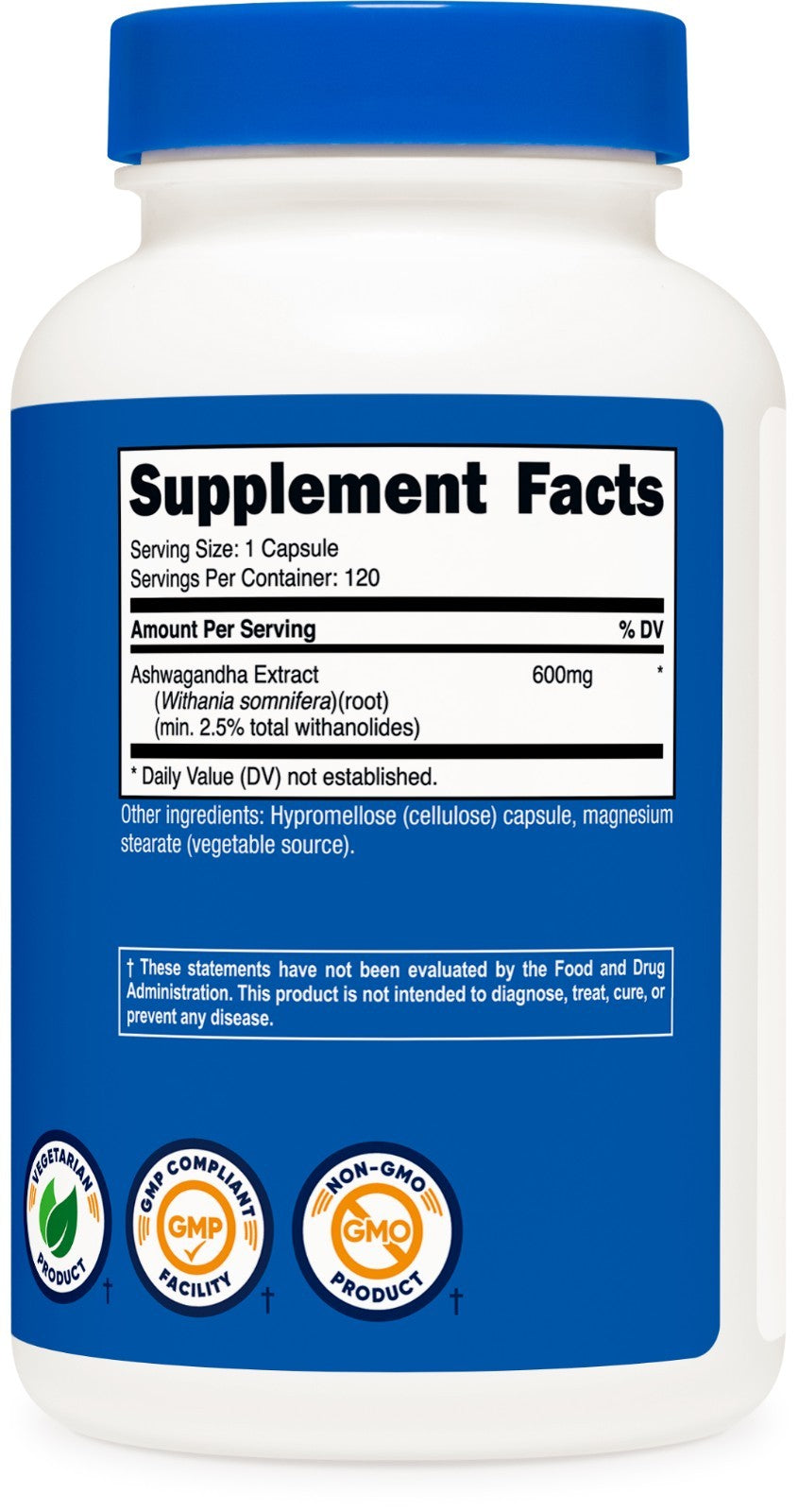 Nutricost Ashwagandha Root Herbal Supplement 600Mg (120 Capsules)